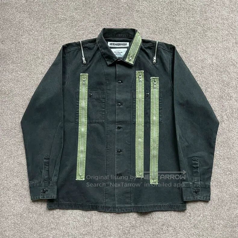 Neighborhood Neighborhood Zip Patched Long Sleeve Shirt - Washed, Wax-D Size US M / EU 48-50 / 2 - 1 Thumbnail