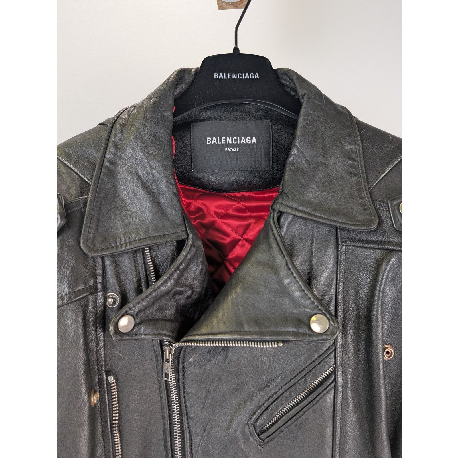 Balenciaga o1rshd1 Upcycled Biker Jacket in Black Size US M / EU 48-50 / 2 - 5 Thumbnail