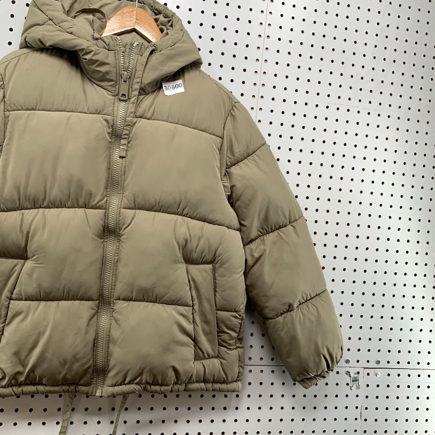 H&M VINTAGE H&M Puffer Jacket Beige Hooded Womens XS Full Zip Hoodie 23.5x25 - (adjusted to standard structure) Size XS / US 0-2 / IT 36-38 - 5 Thumbnail