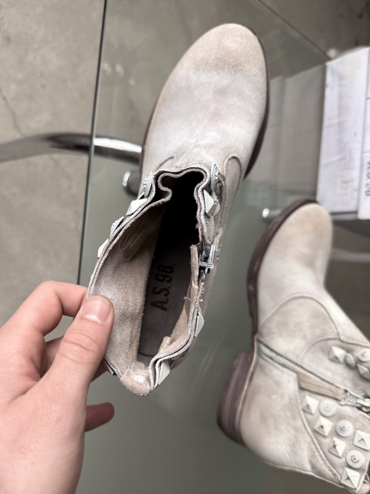 A.S.98 AS 98 Biker White Leather Boots Womens US 9.5/41 Size US 9.5 / IT 39.5 - 9 Thumbnail