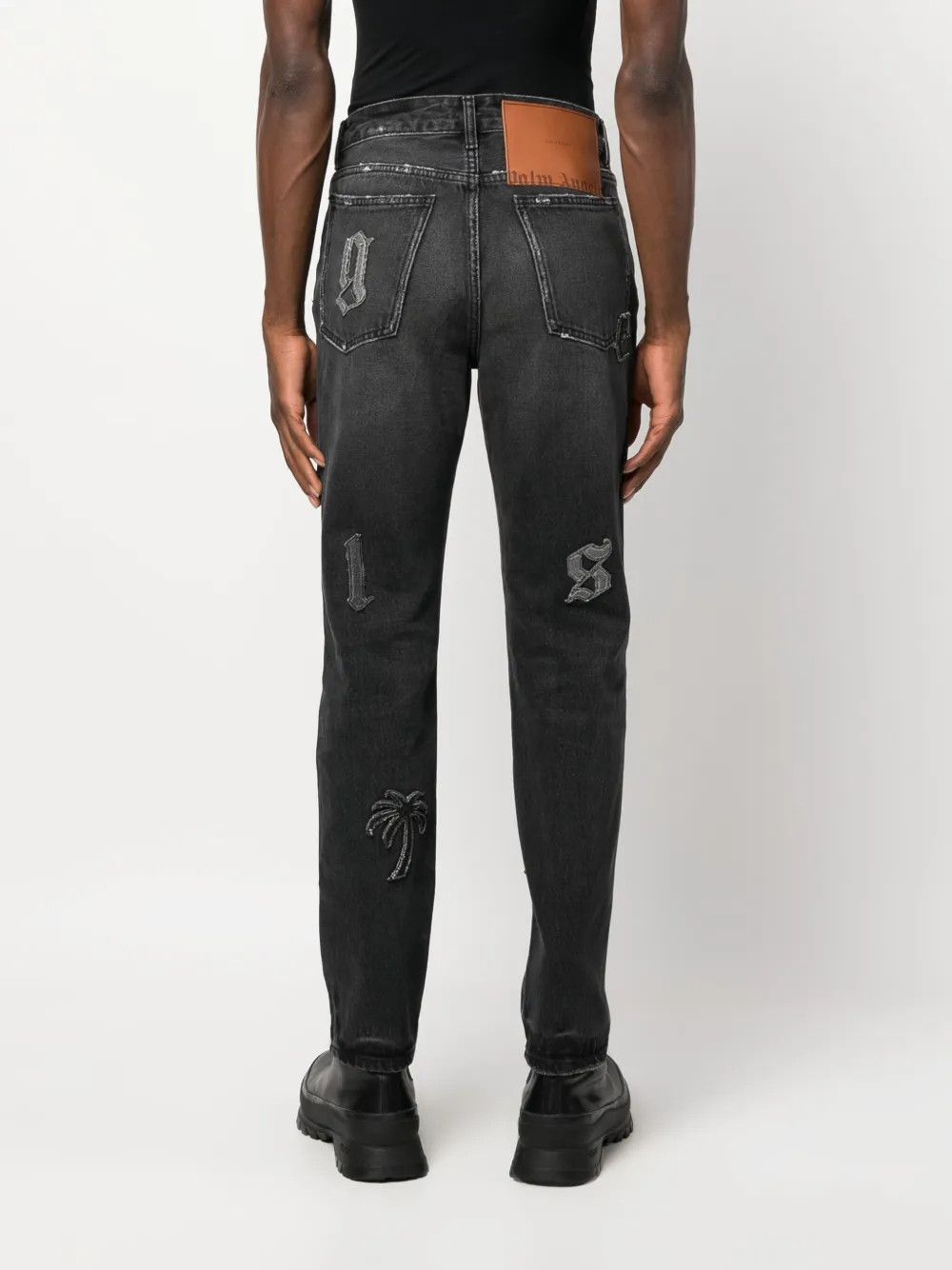 Palm Angels o1y0325 Logo Denim Pant in Black Size US 33 - 5 Thumbnail