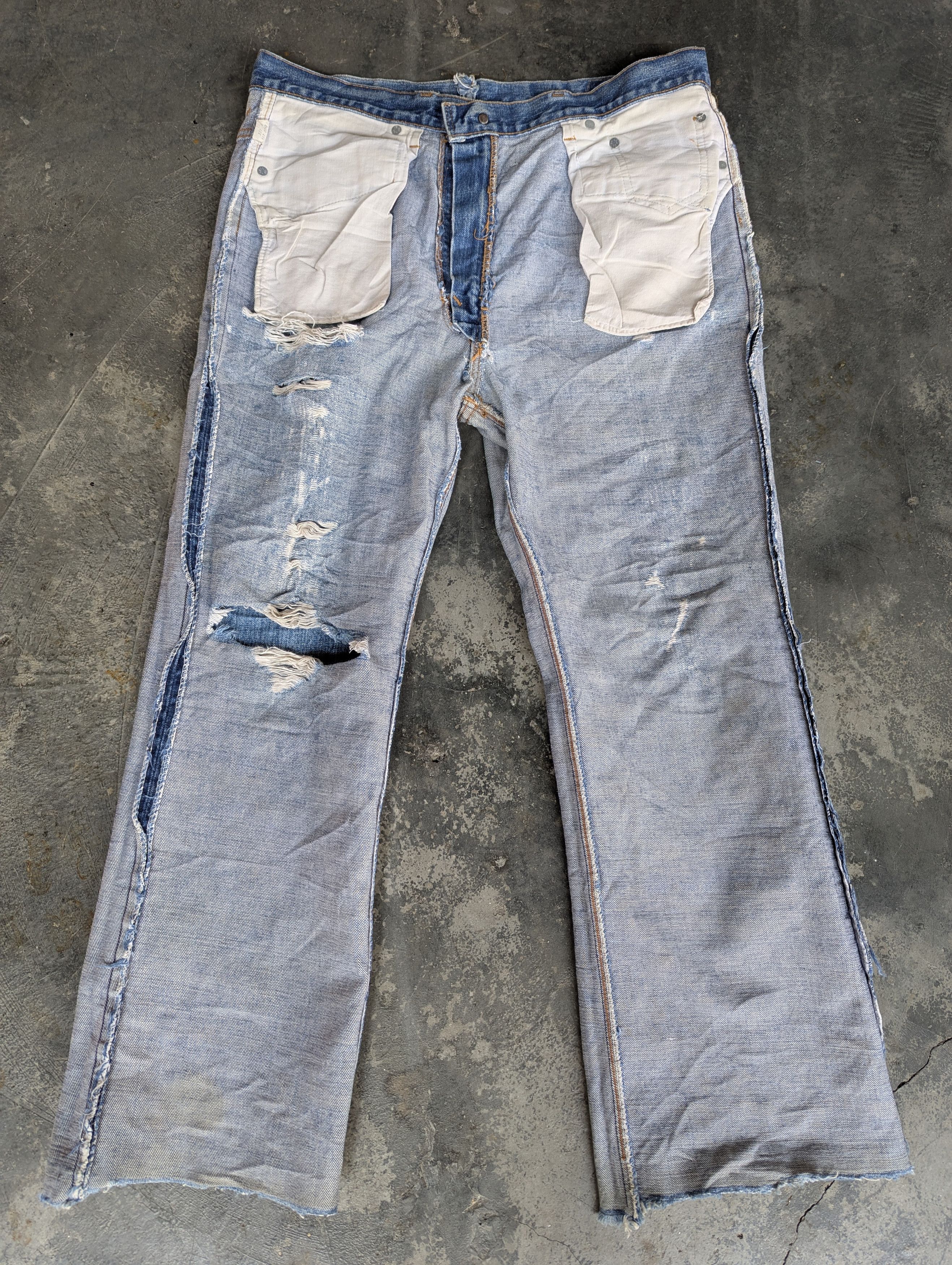 Levi's DISTRESSED 70/80s LEVIS 517 ZIP TALON 42 BUTTON NO 2 RED TAB Size US 34 / EU 50 - 18 Thumbnail