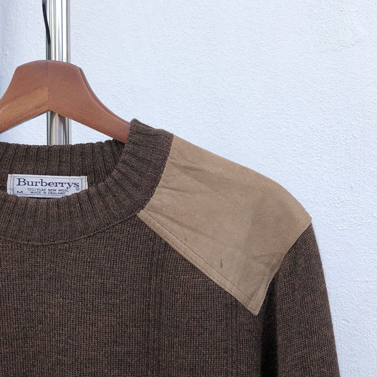 Burberry Vintage Burberrys Suede Elbow Patches 100% Pure New Wool Size US M / EU 48-50 / 2 - 12 Thumbnail