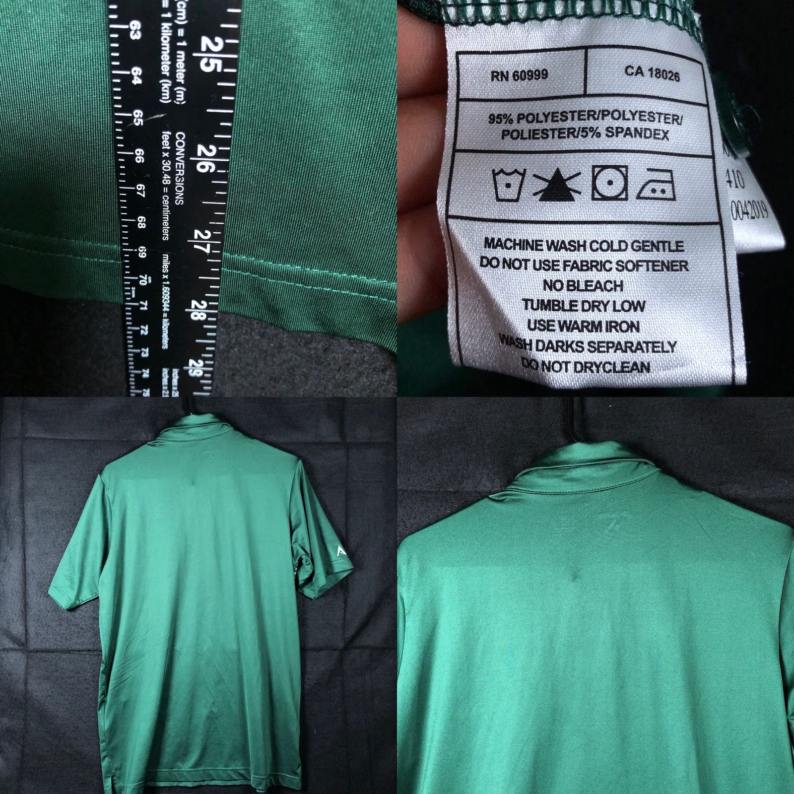 Vintage Antigua Mens Polo Green White Striped Green Bay Packers Short Sleeve Stretch M Shirt Size US M / EU 48-50 / 2 - 8 Thumbnail