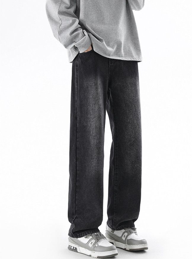 Japanese Brand Men's American street retro washed distressed straight jeans Size US 32 / EU 48 - 1 Thumbnail