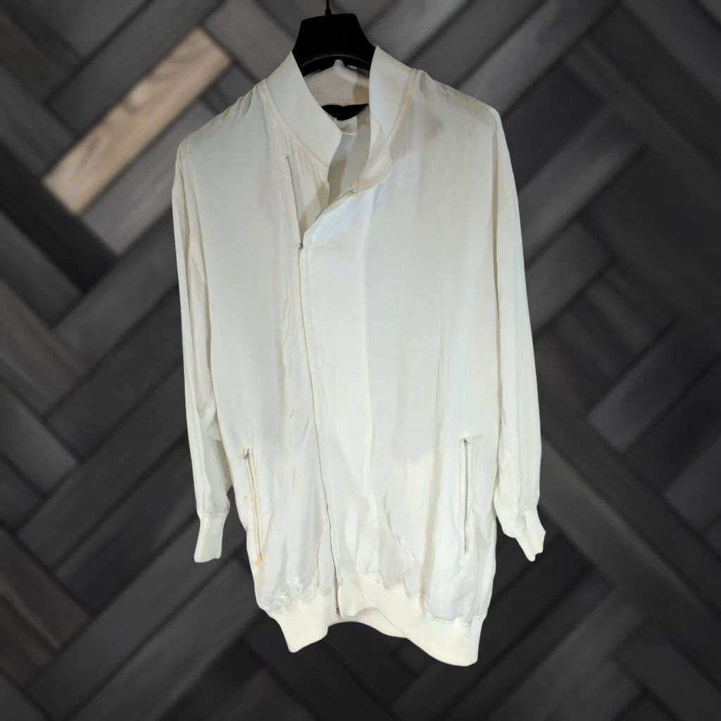 Comme des Garcons Girl VINTAGE Comme des Garcons Long Velour Rayon Track Jacket One Size Men White Track 80s Size US M / EU 48-50 / 2 - 1 Thumbnail