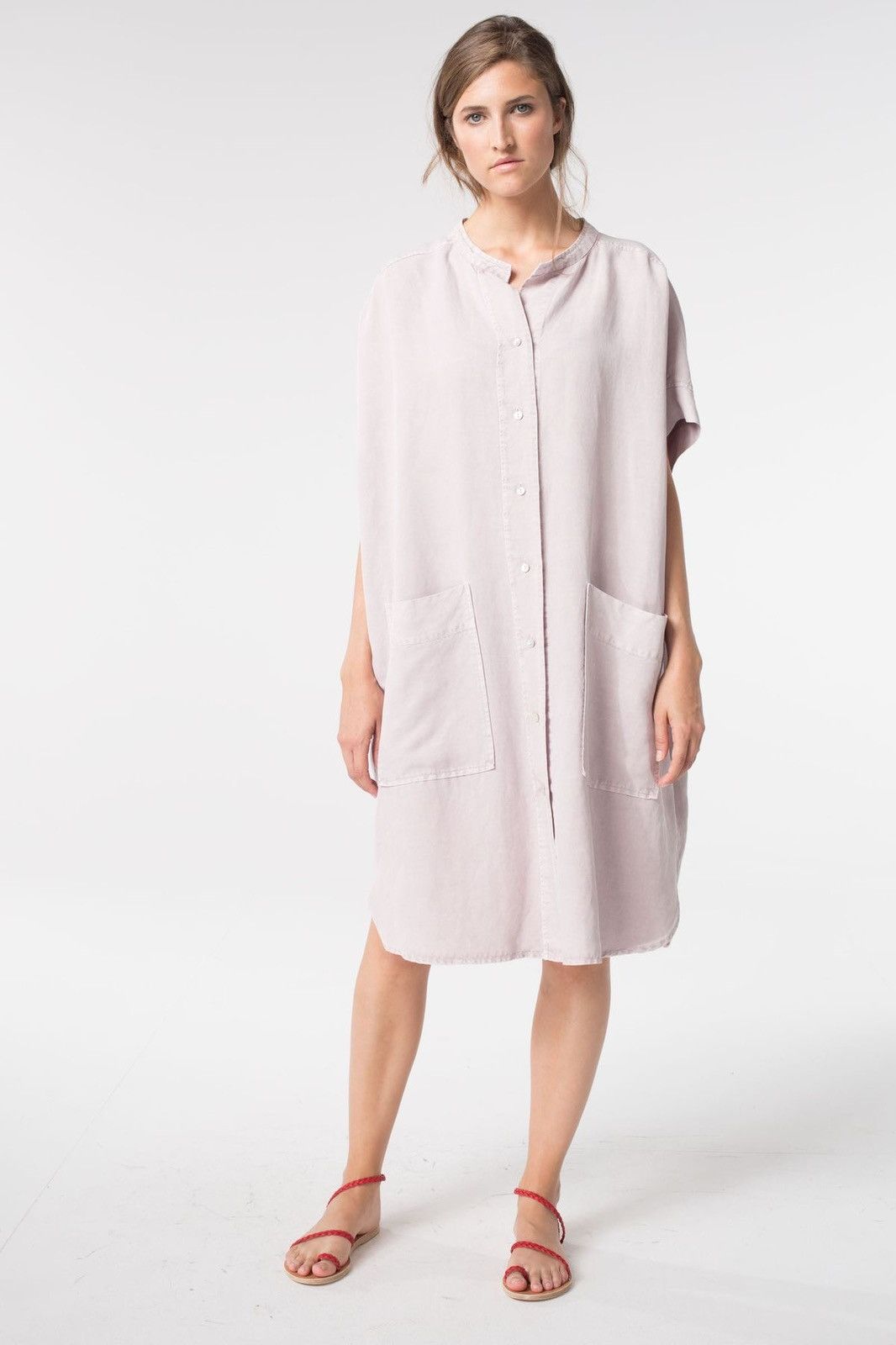 OSKA Oska Oversized Cap Sleeve Pockets Linen Lagenlook Dress Size M / US 6-8 / IT 42-44 - 1 Thumbnail
