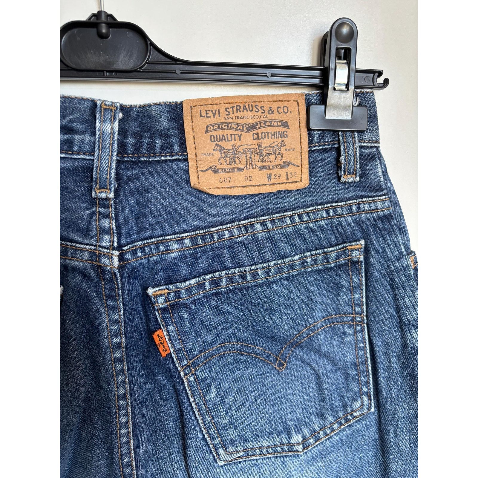 Levi's Levi's 607 W29 L32 USA 1998 Orange Tab High Rise Jeans Size US 29 - 8 Thumbnail