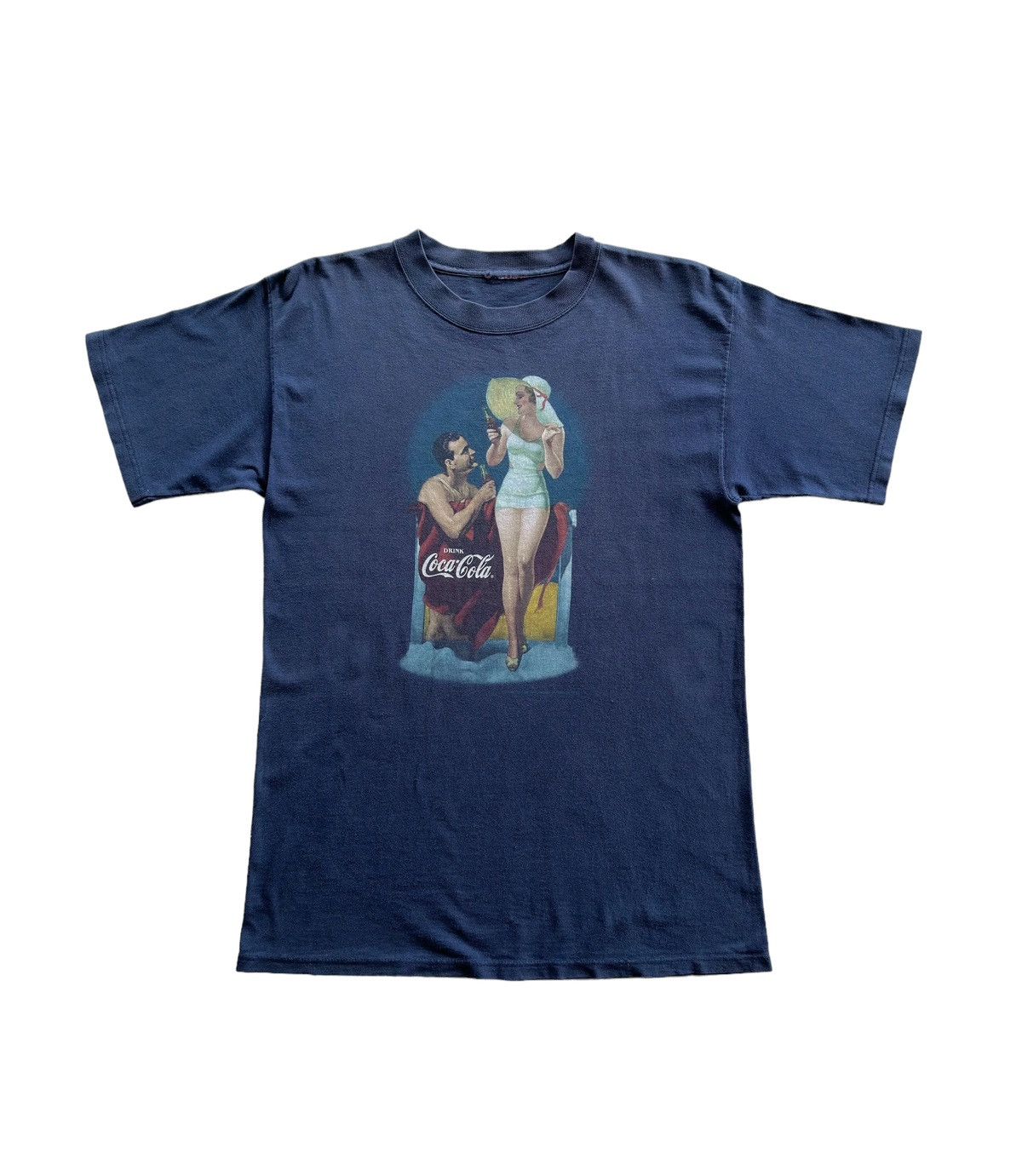 Coca Cola Vintage Cocacola sexy couple drink it rn tee shirt Size US L / EU 52-54 / 3 - 7 Thumbnail