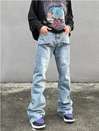 VIBE Zipper Retro Baggy Jeans Size US 34 / EU 50 - 3 Thumbnail