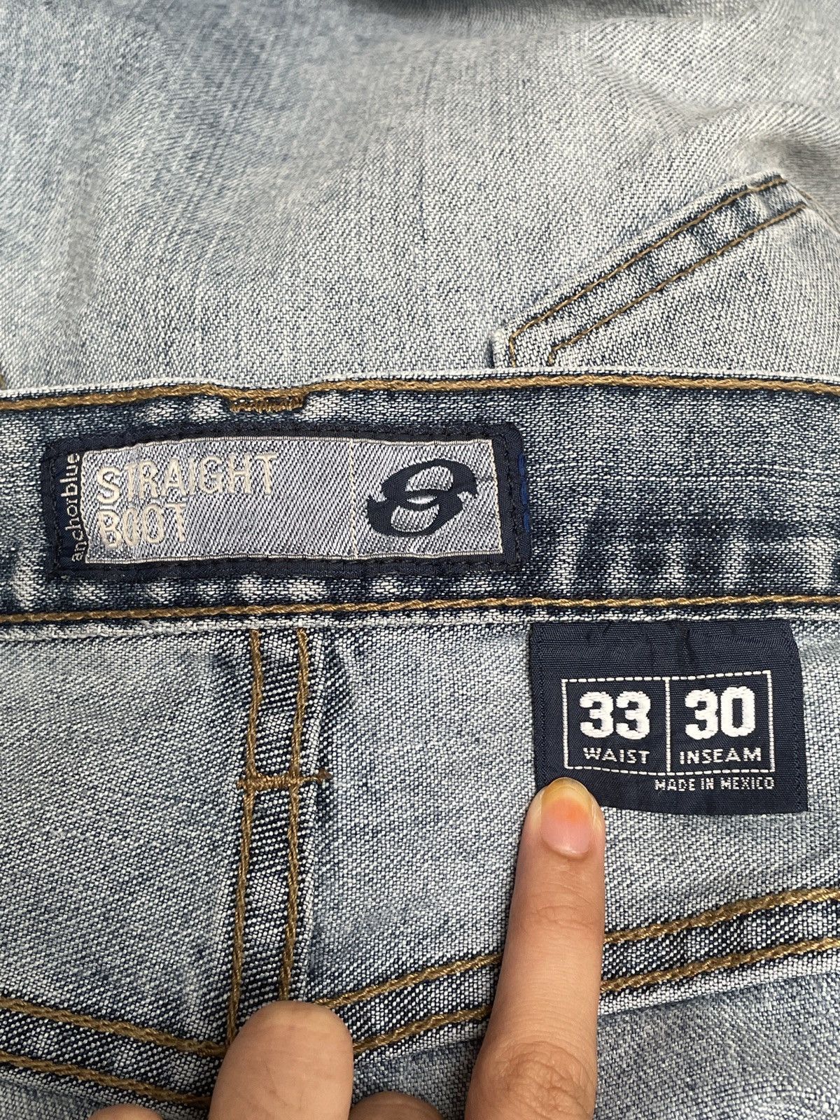 Anchor Blue × Vintage Rare Design Vintage Brand Anchor Blue Baggy Jeans 1990s Size US 33 - 10 Thumbnail