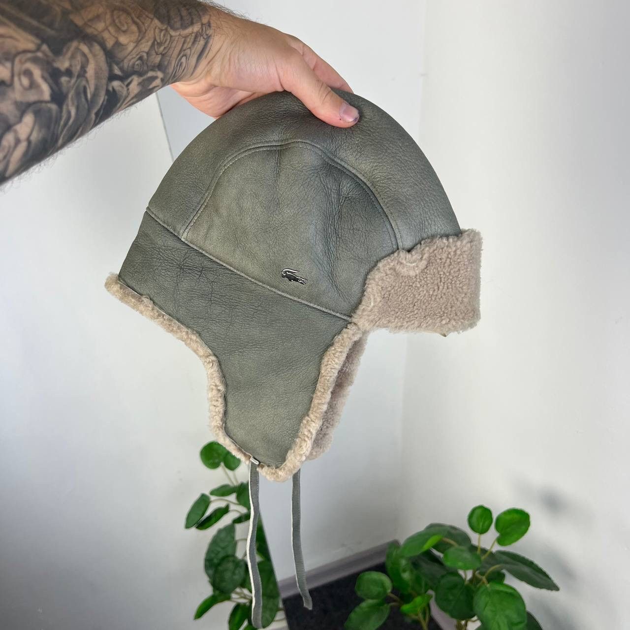 Luxury Lacoste Metal Logo Teddy Ushanka Hat