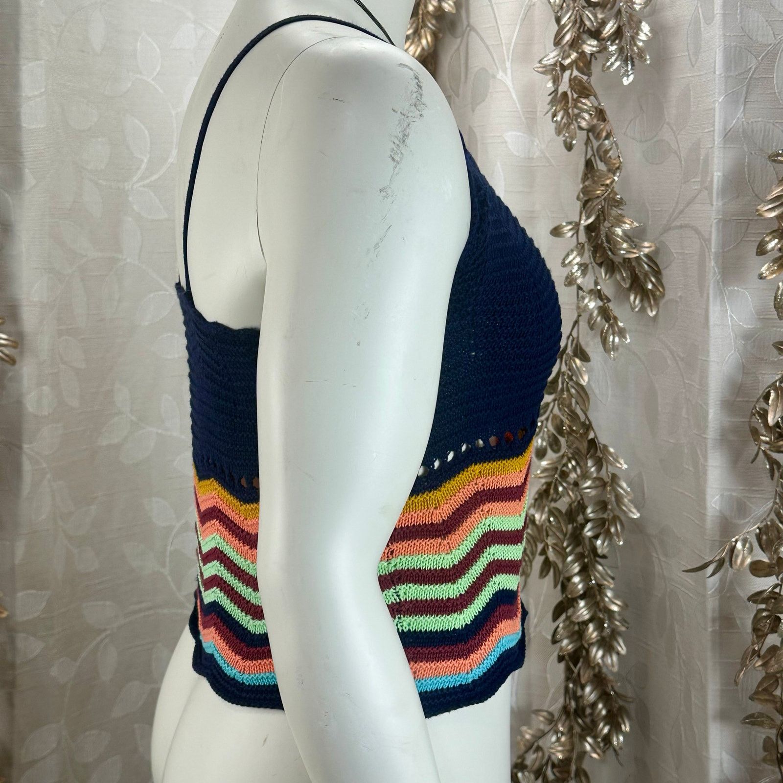Mossimo Mossimo Chevron Crochet Knit Tank Top Small Festival Size S / US 4 / IT 40 - 2 Thumbnail