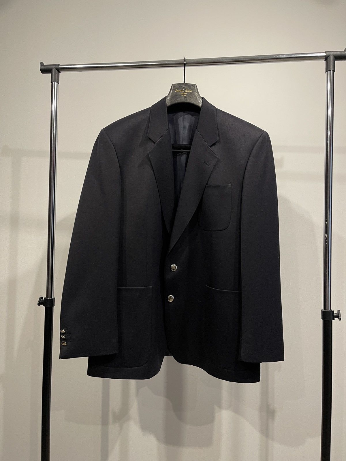 Vintage Thomas Deas black Wool Blend Blazer classic jacket 42R Size 42R - 1 Thumbnail