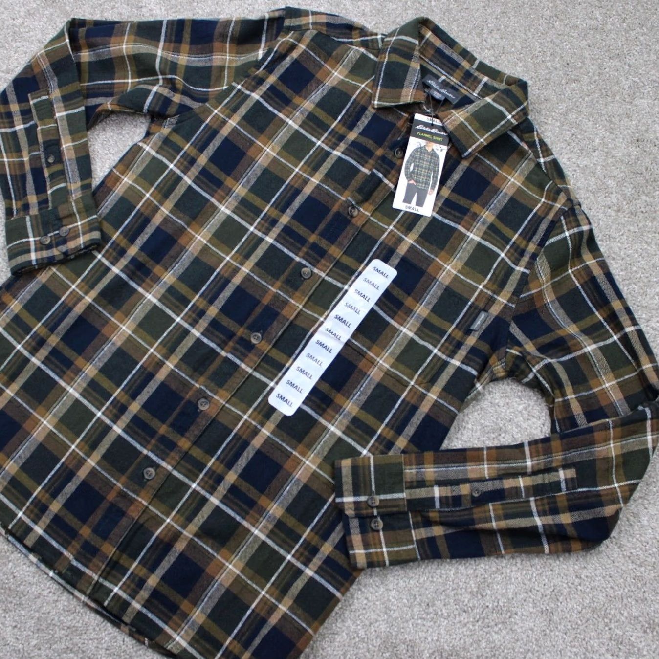 Eddie Bauer Eddie Bauer Flannel Shirt Men Short? No, use Size S: Eddie Bauer Flannel Shirt Green Plaid L/S Button-Up 100% Cotton Adult Small Regular Fits Mens Size US S / EU 44-46 / 1 - 3 Thumbnail