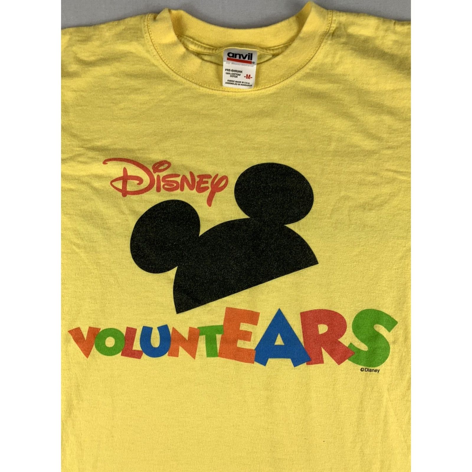 Disney VINTAGE Disney T-Shirt Volunt EARS Double-Sided Yellow M Mens 90s Disney Size US M / EU 48-50 / 2 - 2 Thumbnail