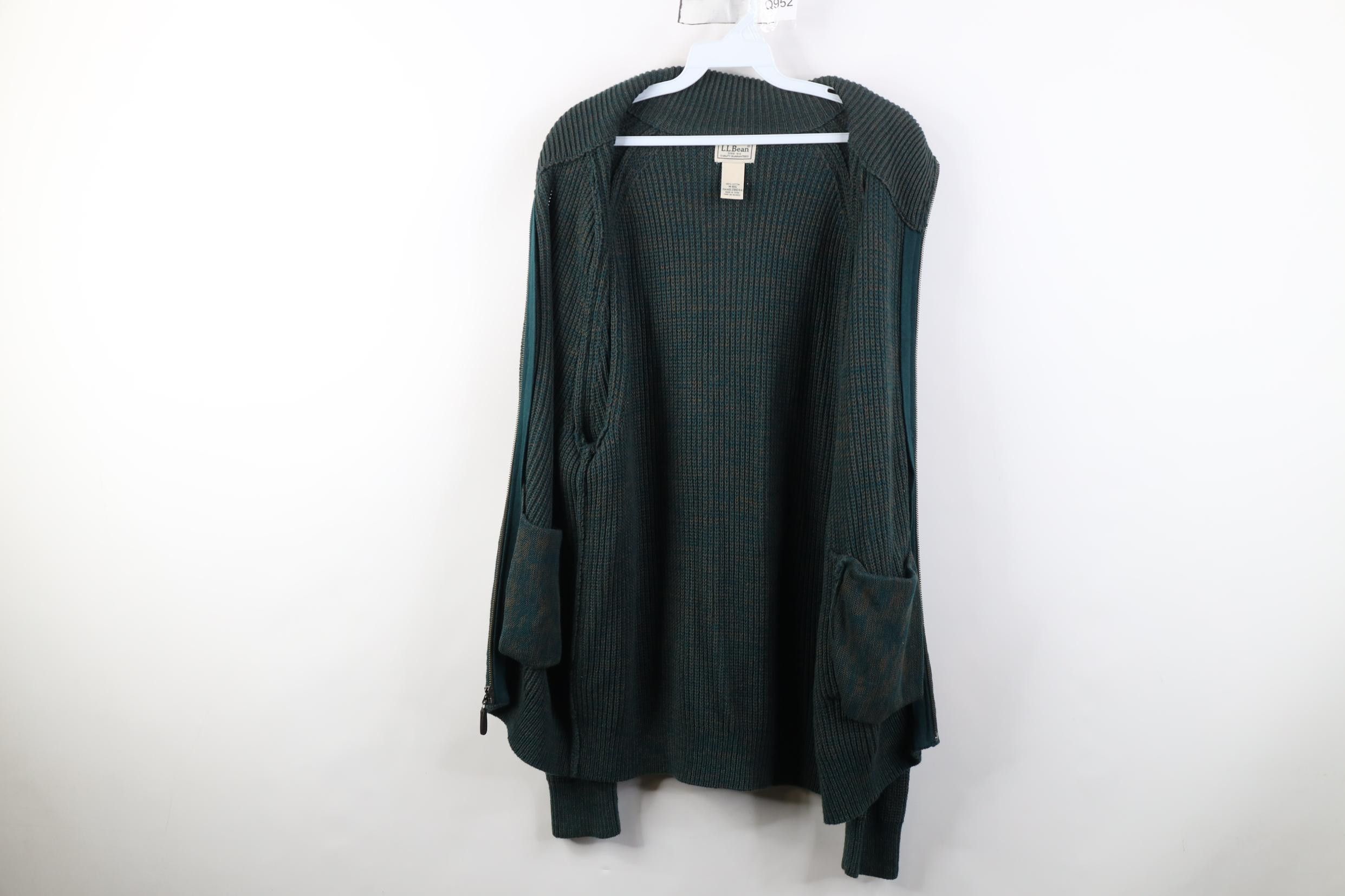 L.L. Bean Vintage 90s Y2K LL Bean Heavy Cotton Ribbed Knit Zip Sweater Size US M / EU 48-50 / 2 - 9 Thumbnail
