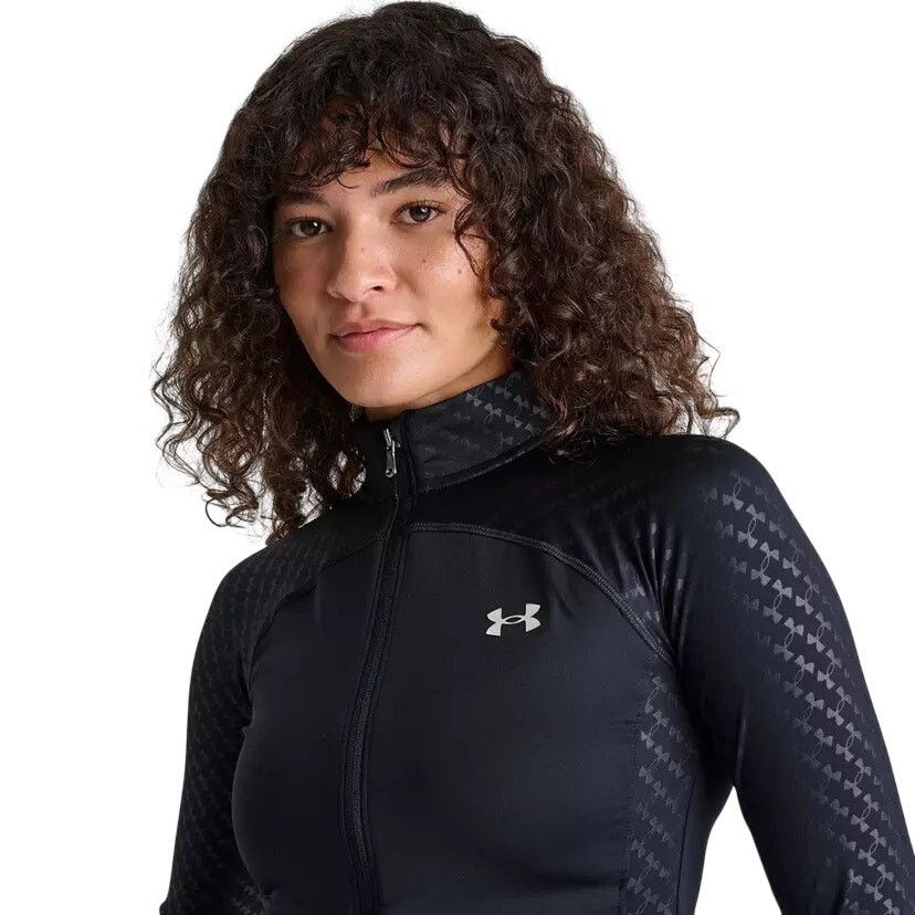 Under Armour Women's Under Armour Emboss Full-Zip Black Jacket - Size S Size S / US 4 / IT 40 - 4 Thumbnail