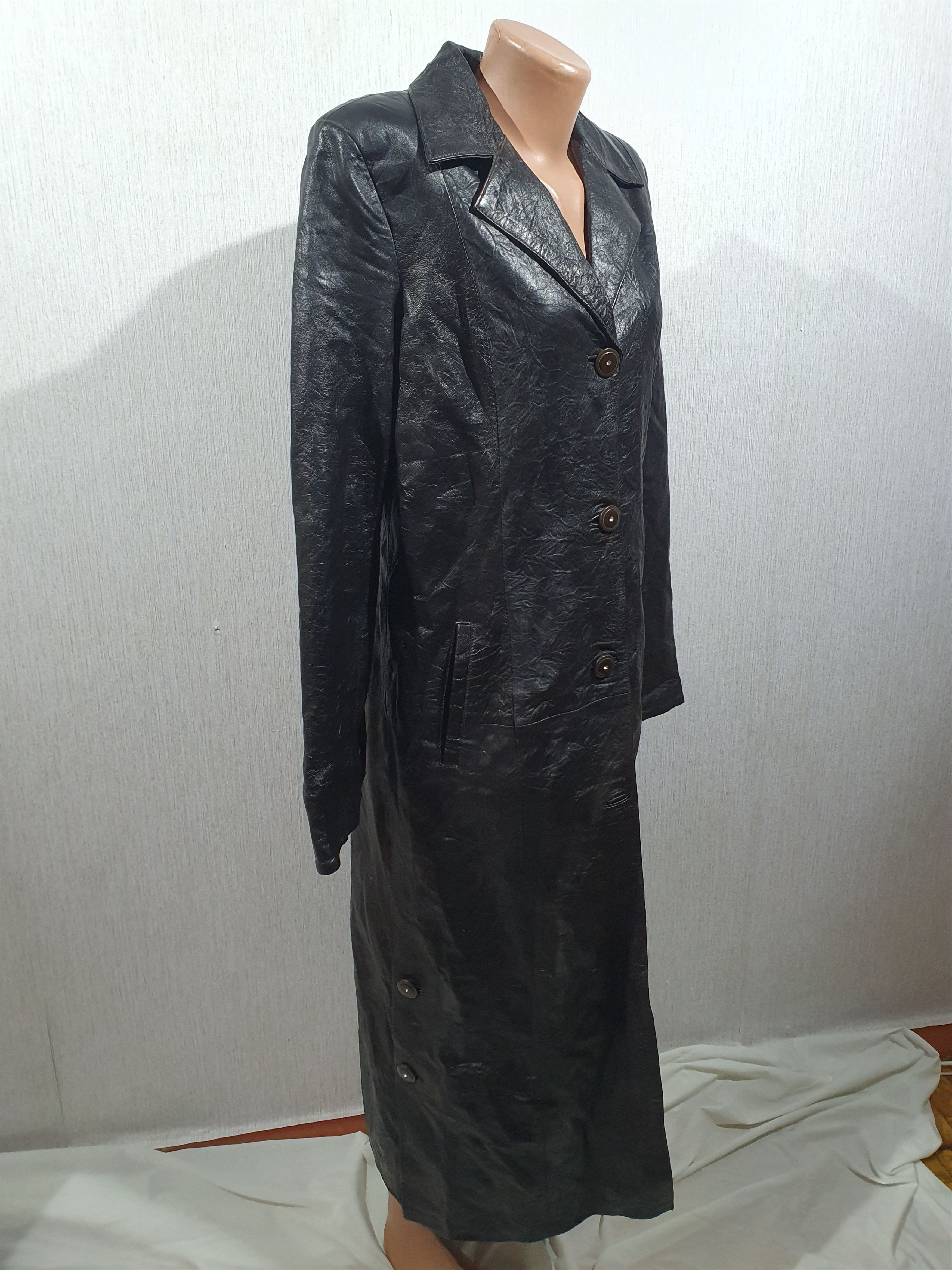 Leather Leather long coat Size L / US 10 / IT 46 - 3 Thumbnail