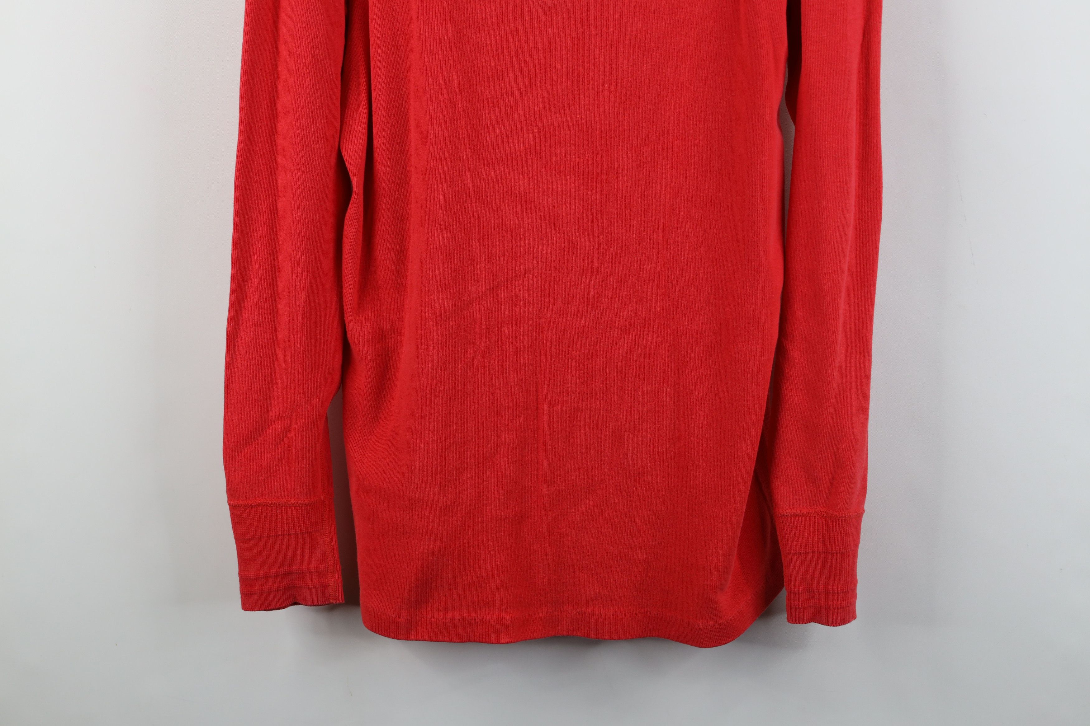 Gap Vintage 80s 90s Gap Ribbed Knit Henley T-Shirt Red Cotton Size US L / EU 52-54 / 3 - 3 Thumbnail