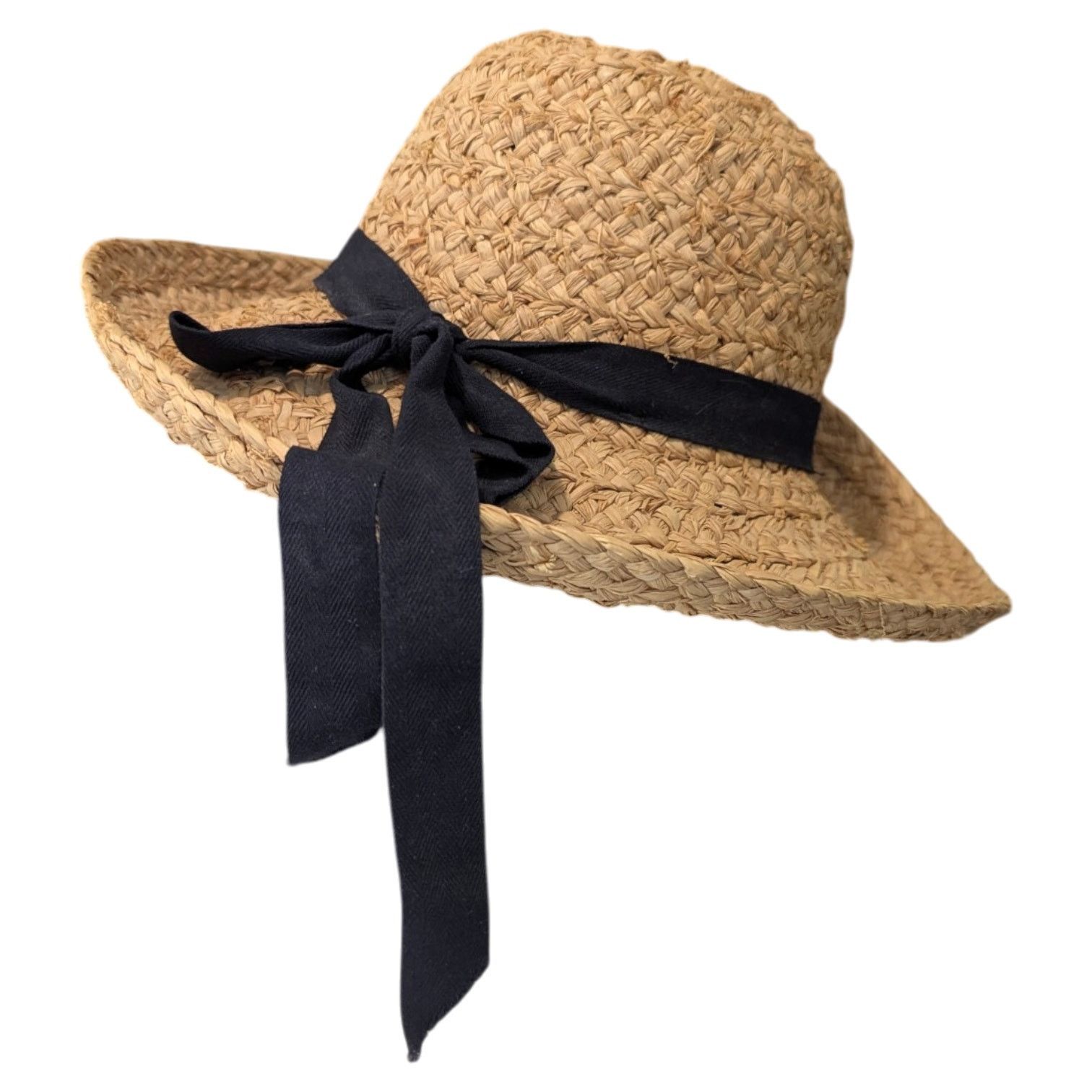 L.L. Bean Vintage L.L. Bean Navy Bow Straw Raffia Vacation Sun Hat Size ONE SIZE - 1 Thumbnail
