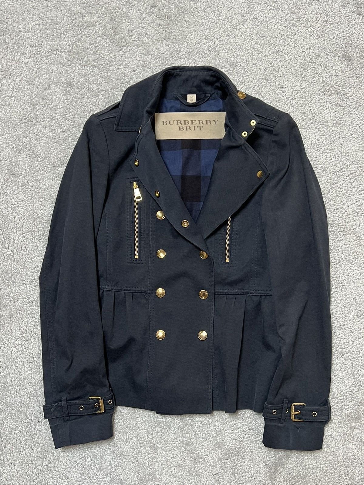 Burberry Burberry Brit Blue Coat Jacket Size XS / US 0-2 / IT 36-38 - 2 Thumbnail