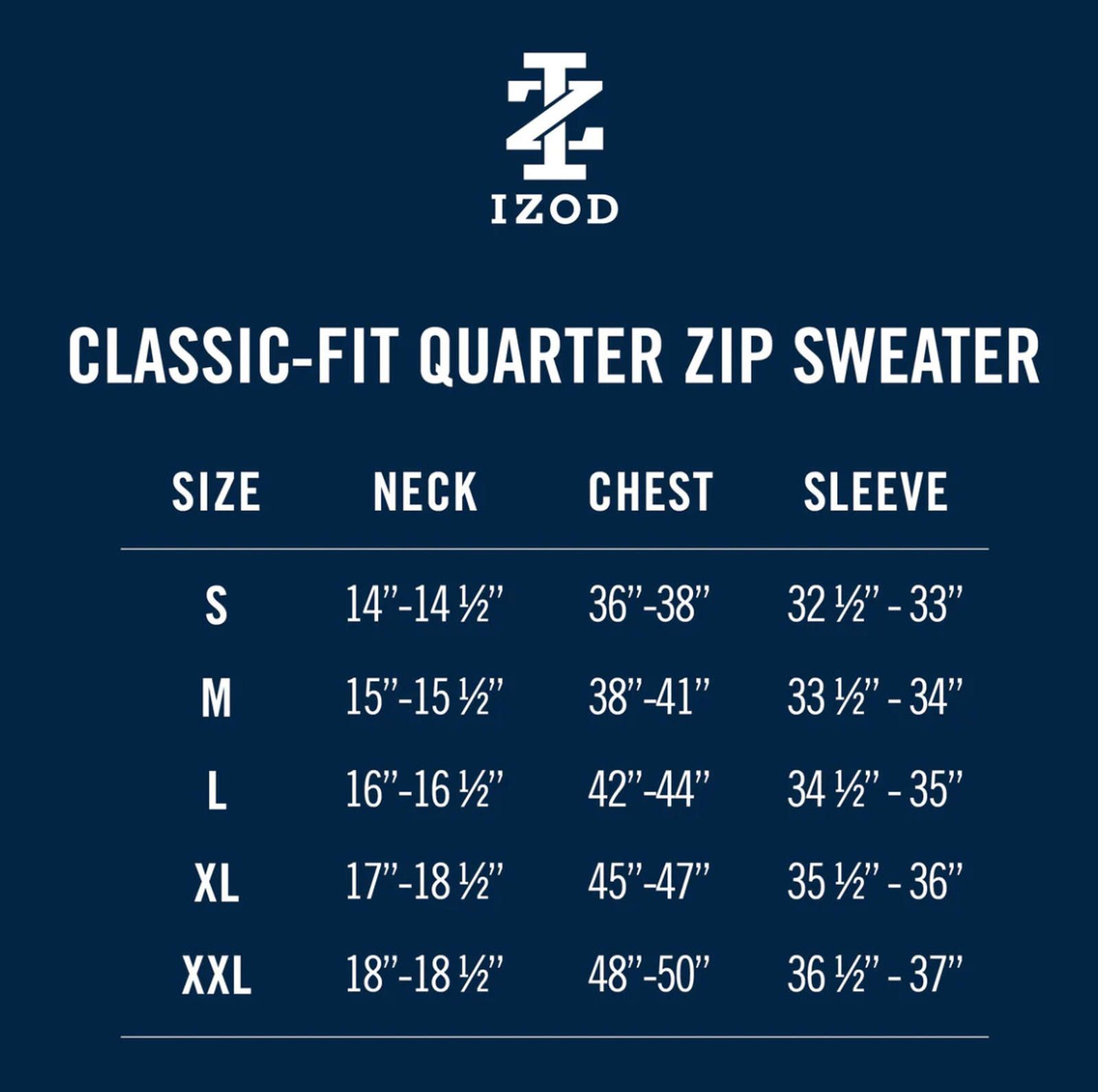 Izod IZOD Long Sleeve quarter zip Menswear sweatshirt, Size: S Size US S / EU 44-46 / 1 - 4 Thumbnail