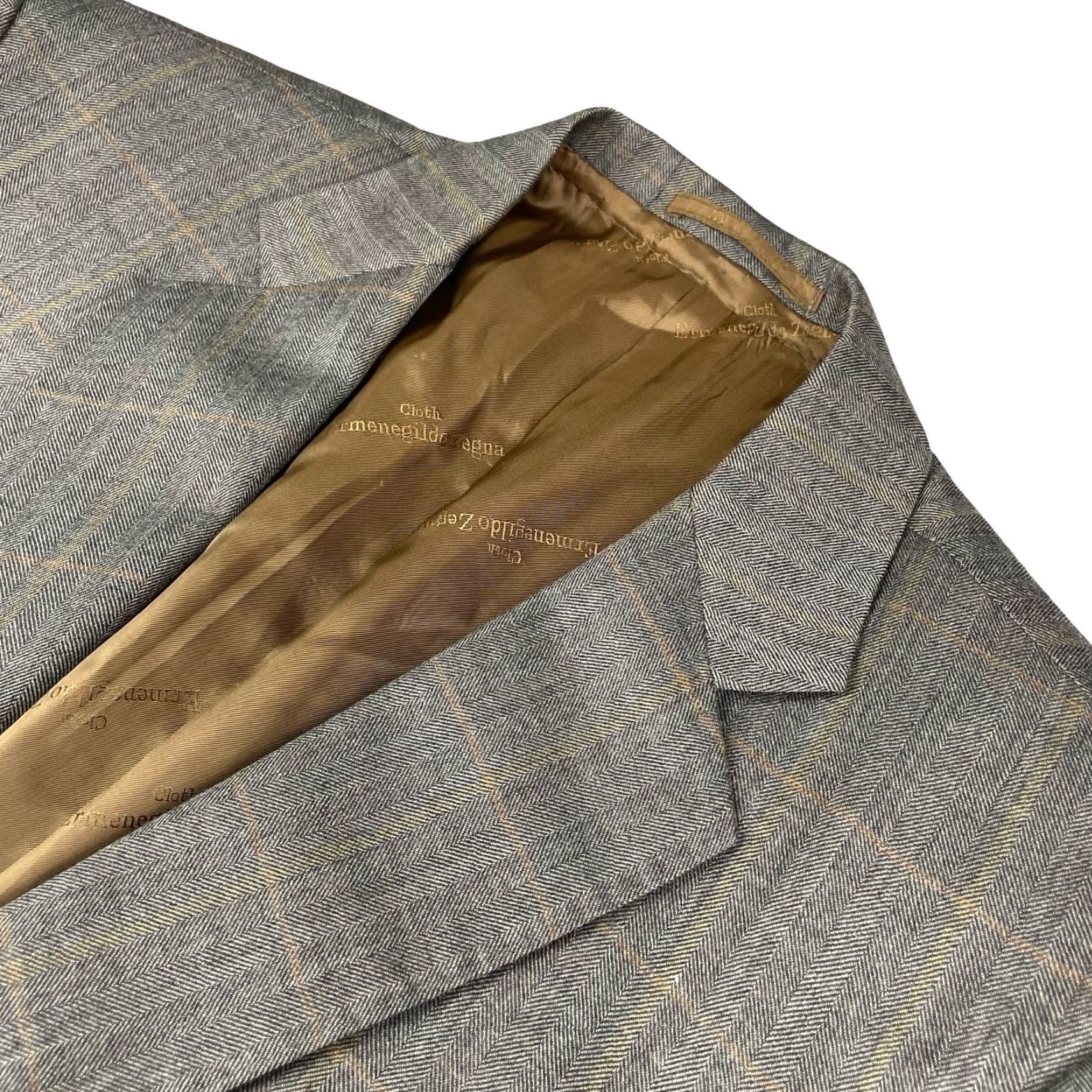 Ermenegildo Zegna Ermenegildo Zegna Blazer Jacket Wool Plaid 42R Gray Brown 100% Wool Mens Regular Vintage No Size 42R - 2 Thumbnail