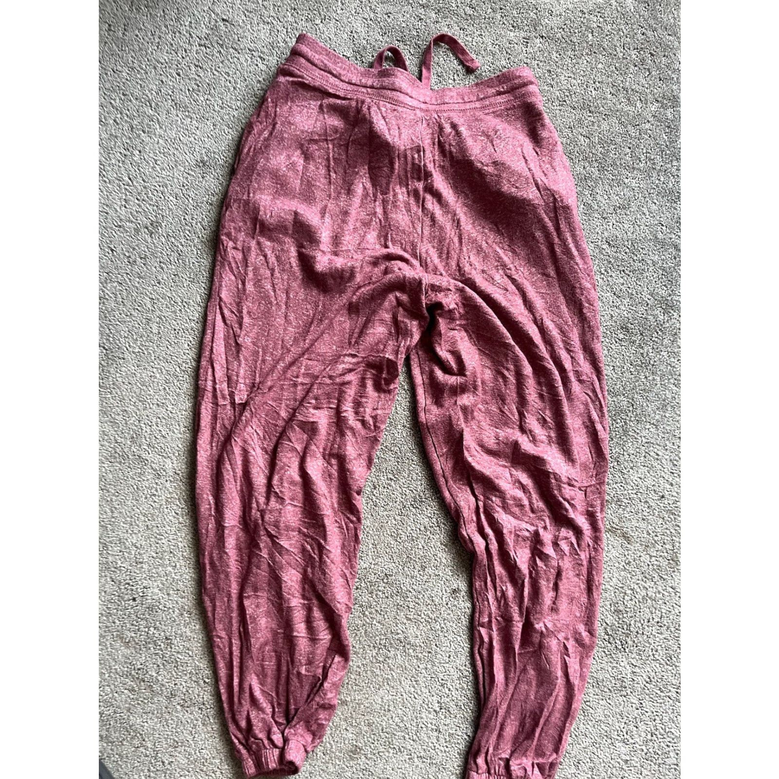 Vintage Aéropostale Women's Sweatpants Elastic Waist Drawstring Tapered Leg Size S Pink Maroon Solid Casual Regular Size 28" / US 6 / IT 42 - 3 Thumbnail