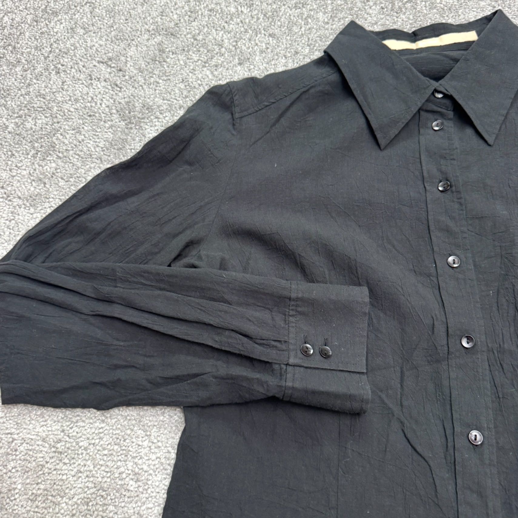 Vintage Gardeur Womens Button Up Shirt 12 Black Long Sleeve Cotton Business Casual Classic Top Size XL / US 12-14 / IT 48-50 - 4 Thumbnail