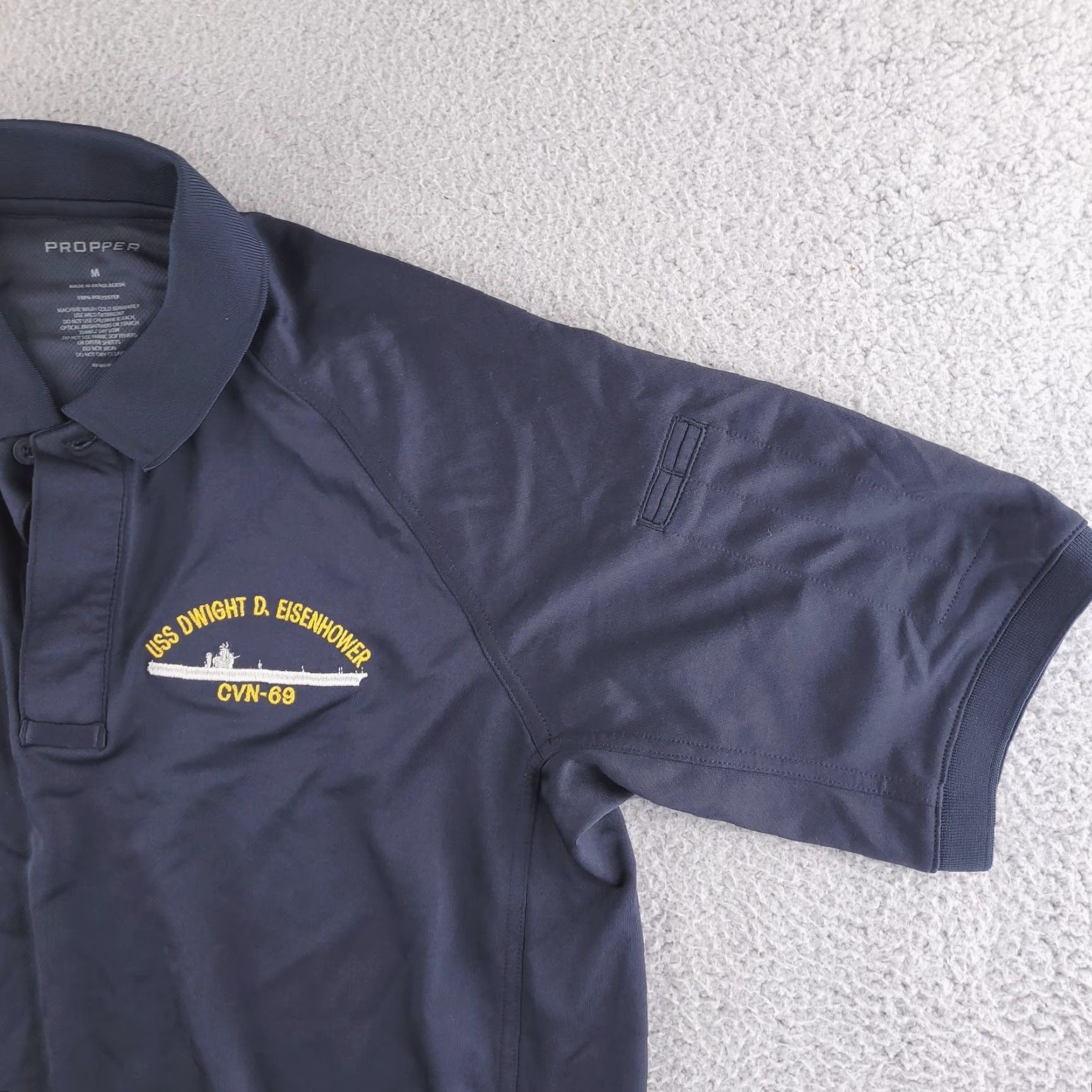 Propper Propper Shirt Mens Medium Black Polo USS Dwight Eisenhower Tactical Performance Size US M / EU 48-50 / 2 - 5 Thumbnail