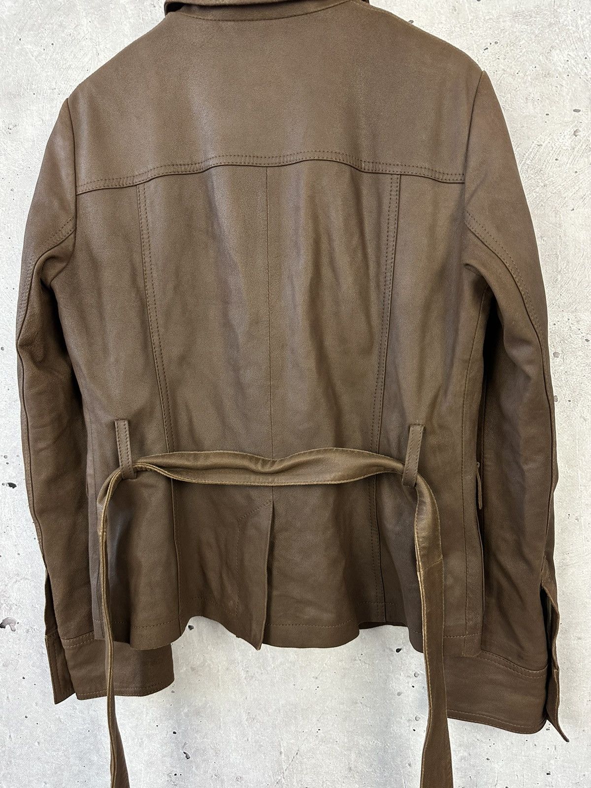 Weekend Max Mara Max Mara Weekend Brown Leather Buttons Jacket With Belt Size M / US 6-8 / IT 42-44 - 11 Thumbnail