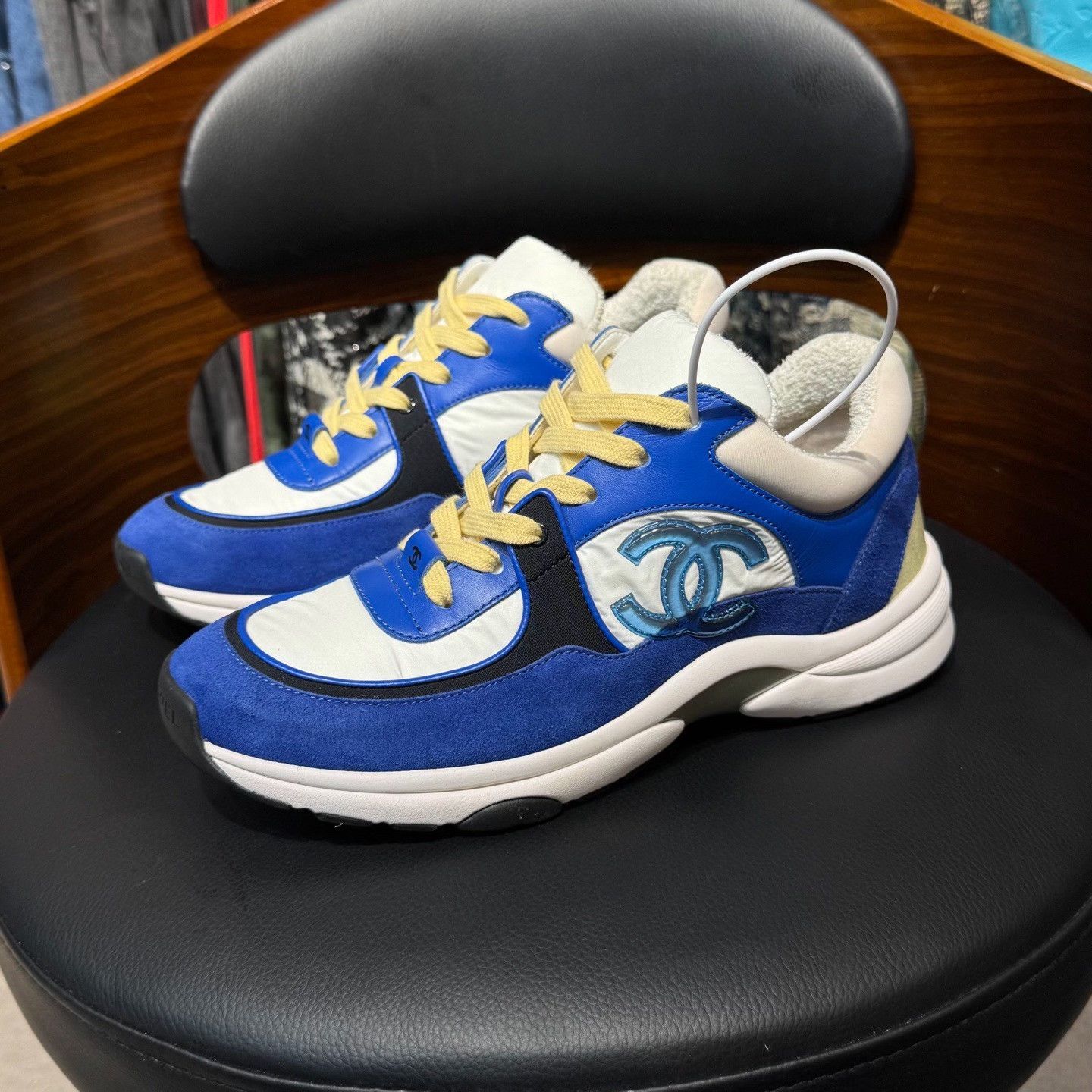 Chanel Chanel Blue Lowtop Sneakers 37 Women Size US 6.5 / IT 36.5 - 1 Thumbnail