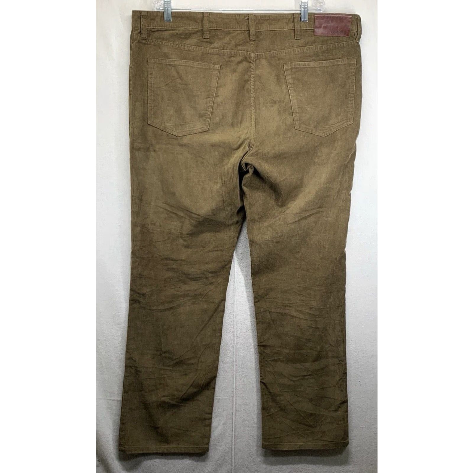 Lands' End Lands' End Men's Corduroy Pants 42x32 Straight Fit Brown Lightweight Casual Travel 5-Pocket Zipper Button Flat Front Dress Pants City 90s Preppy Mens Size US 42 / EU 58 - 2 Thumbnail