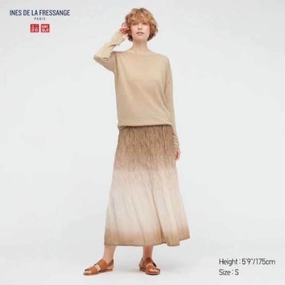 Other IDLF X Uniqlo Brown Ombre Crinkle Skirt XXL 2XL Ines De La Size 36" / US 14 / IT 50 - 1 Thumbnail