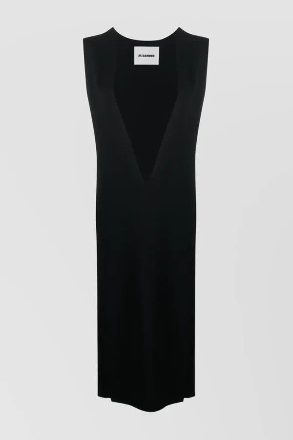 Jil Sander o1y0925 Sleeveless Midi Dress in Black Size XS / US 0-2 / IT 36-38 - 1 Thumbnail