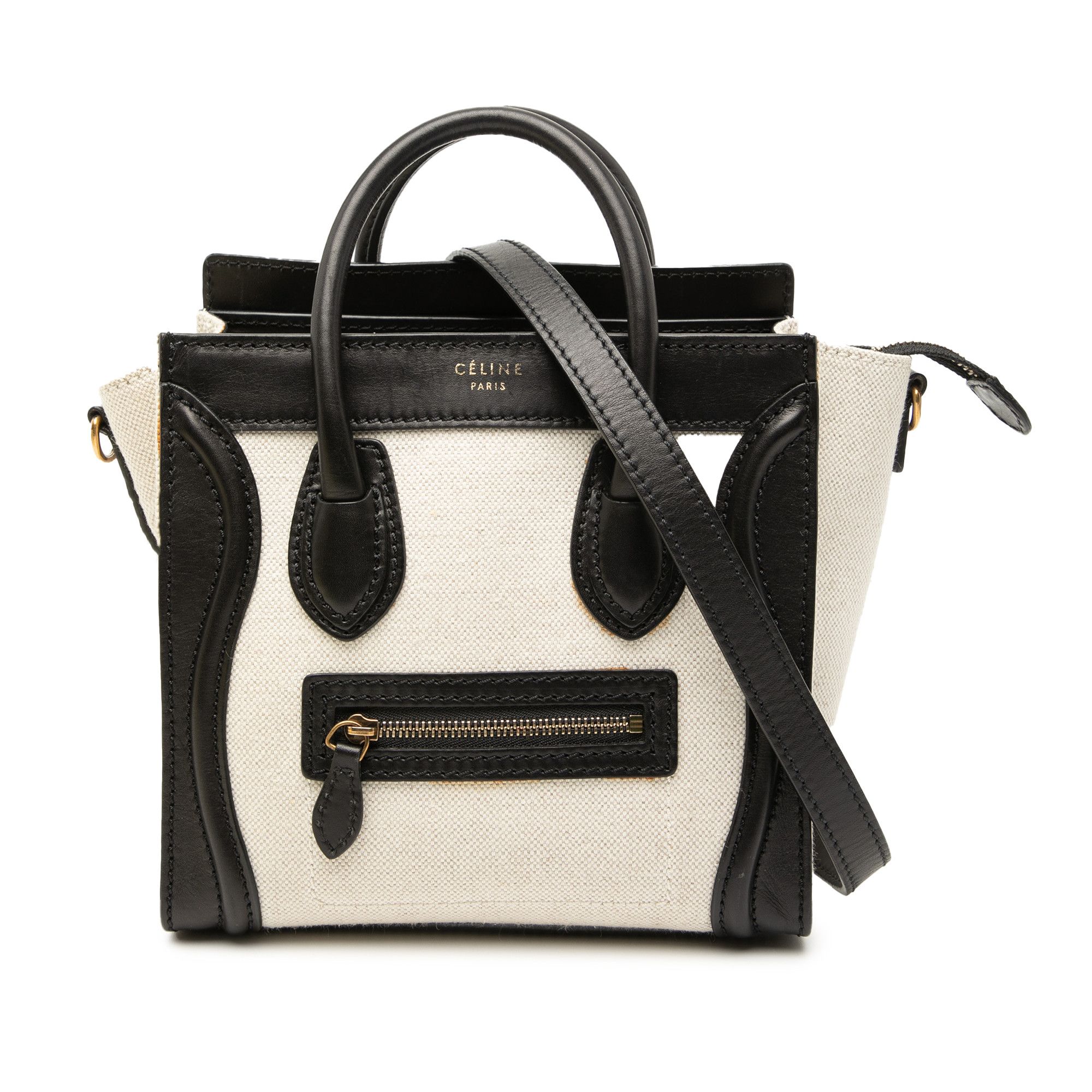 Celine Celine Nano Bicolor Canvas and Leather Luggage Tote Size ONE SIZE - 1 Thumbnail