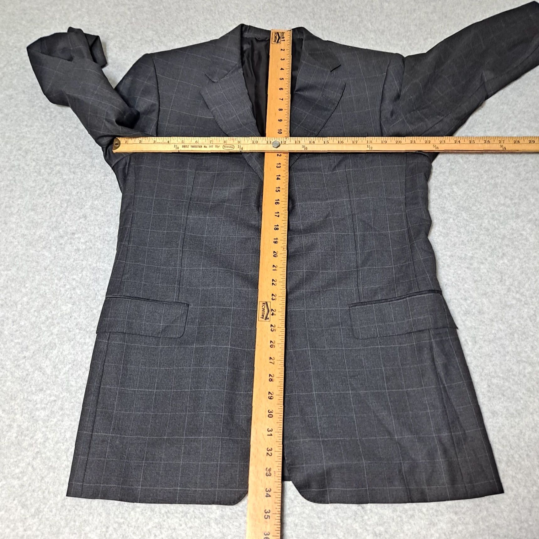 Vintage Hickey Freeman Blazer Men 44 Gray Loro Piana Wool Tasmanian Super 120 Heritage Size 44R - 6 Thumbnail