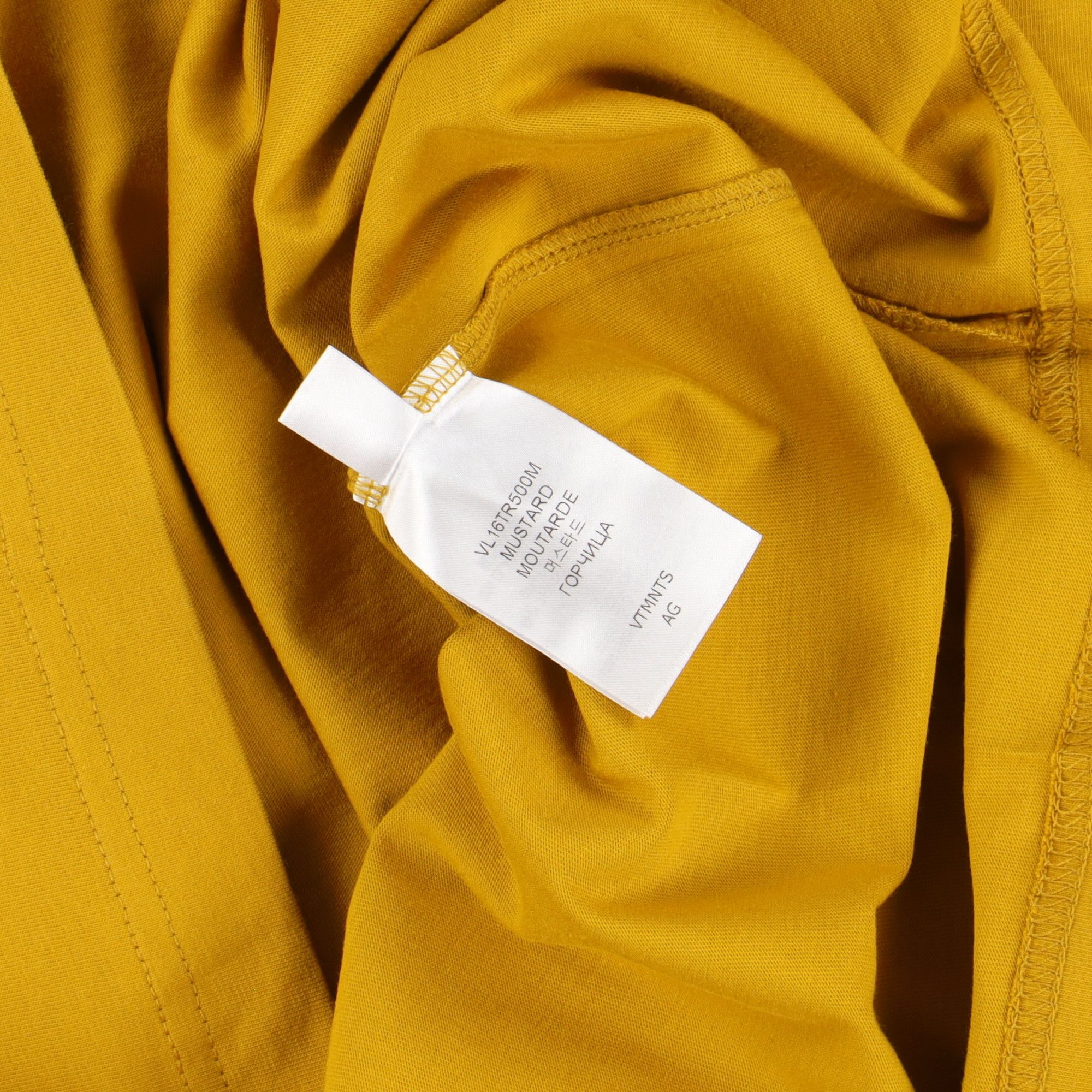 Vetements VTMNTS Mustard Embroidered College Logo T-Shirt Size XS / US 0-2 / IT 36-38 - 7 Thumbnail