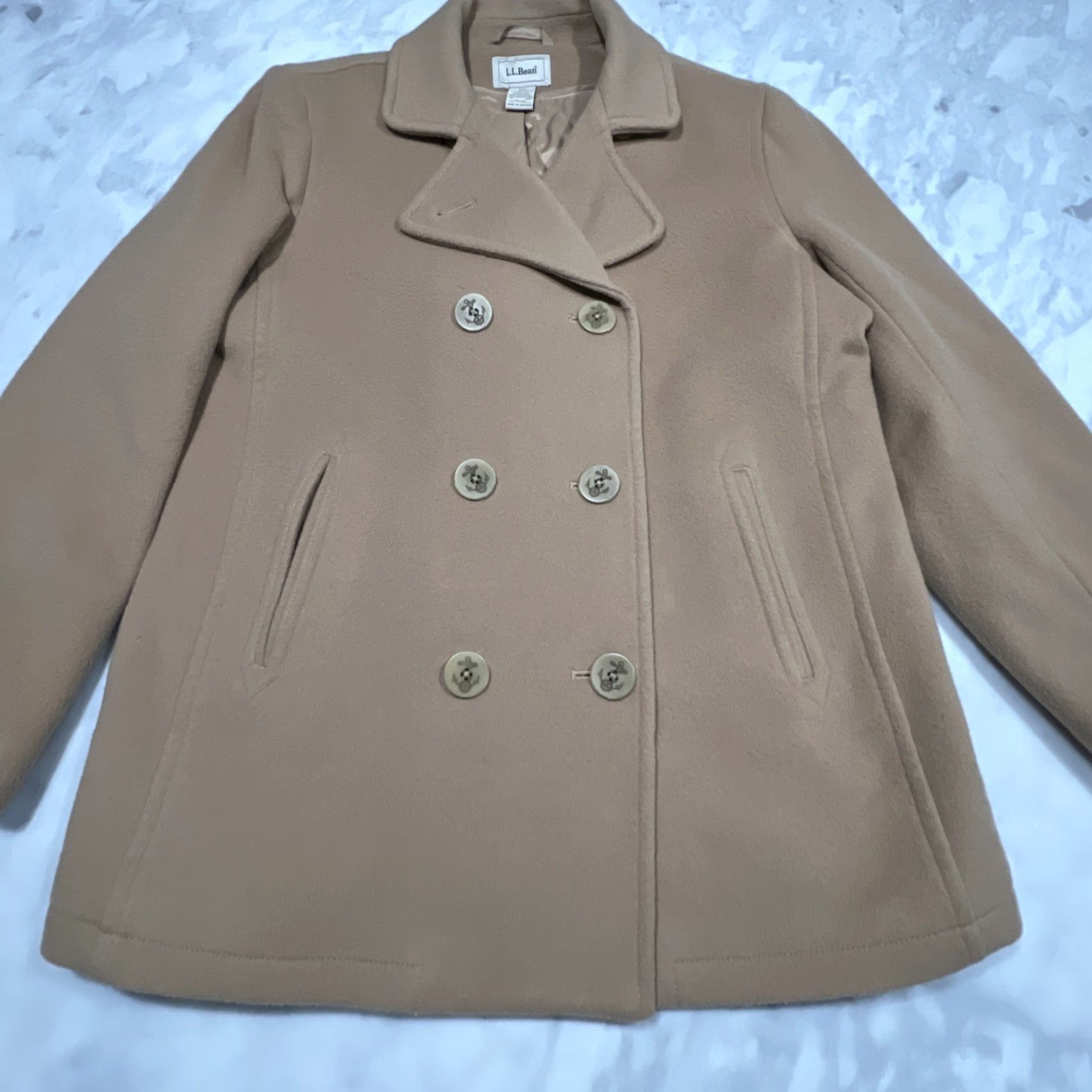Vintage VINTAGE LL Bean Lambswool Classic Coat Women 12 Mid Length Jacket Lined Warm Pockets Size XL / US 12-14 / IT 48-50 - 3 Thumbnail