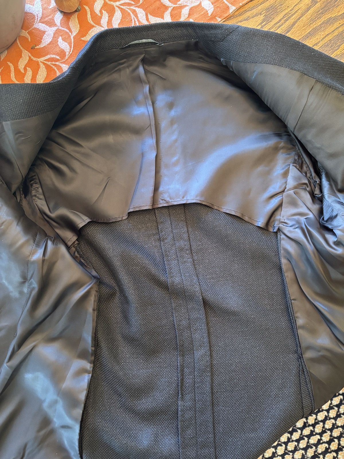 Other Black Basketweave Double Breasted Wool Suit Size 34S - 5 Thumbnail