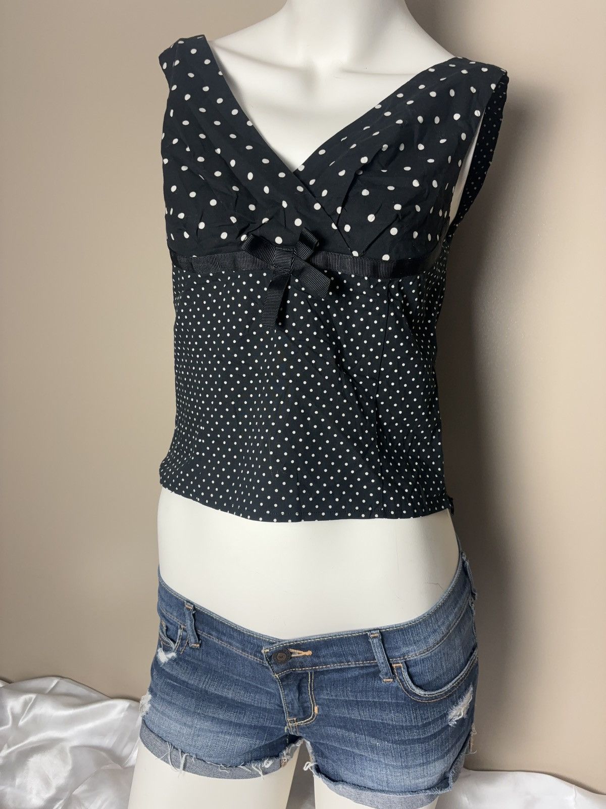 Vintage Polka Dot Printed Vintage Tank Top Size M / US 6-8 / IT 42-44 - 3 Thumbnail
