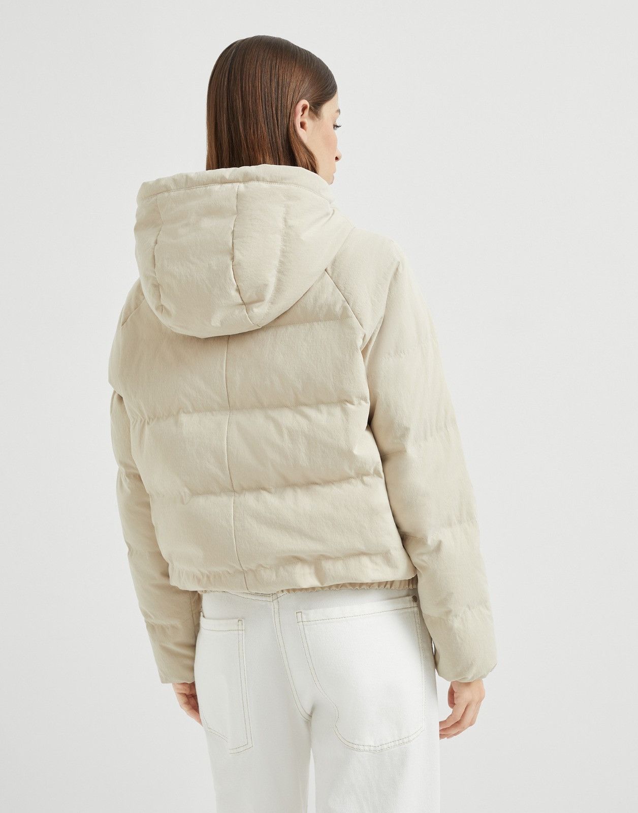 Brunello Cucinelli o1la1rc1a0326 Padded Jacket in Ivory Size L / US 10 / IT 46 - 4 Thumbnail
