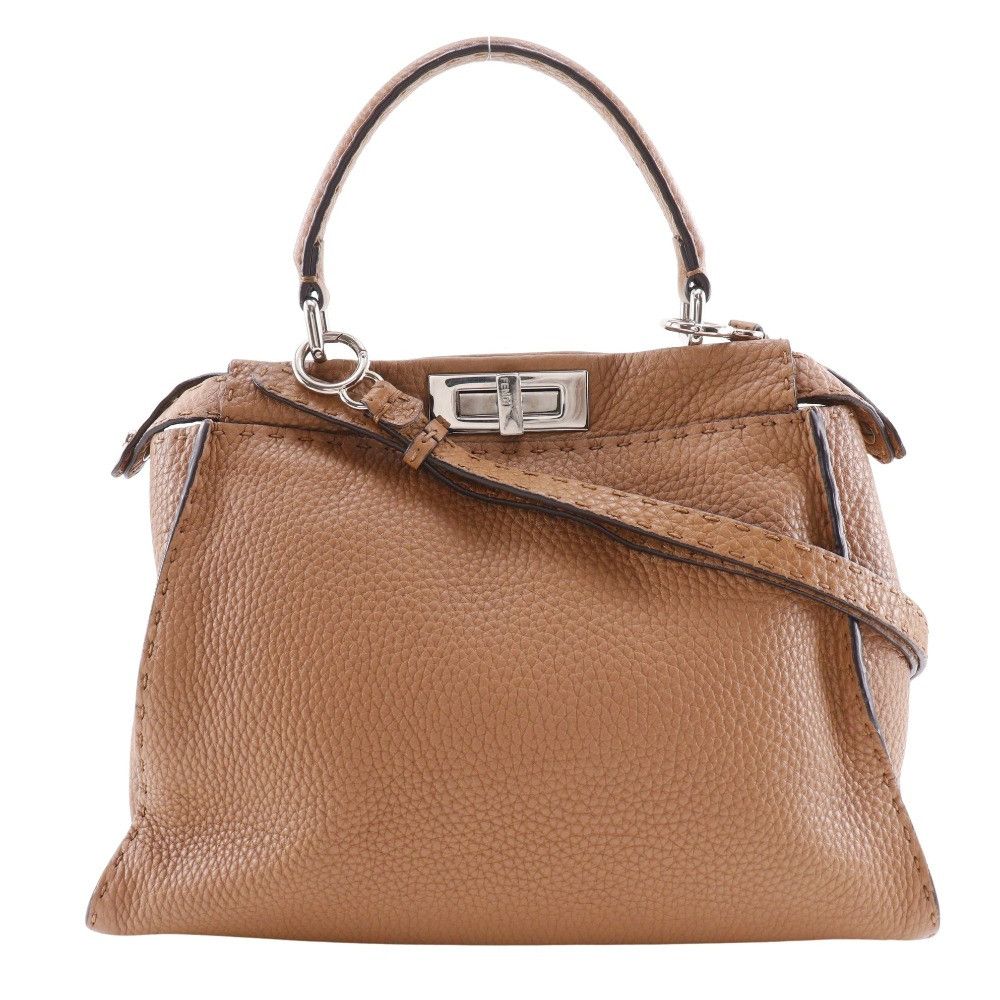 Fendi Fendi Peekaboo Regular Leather 2Way Bag Leather Shoulder Bag 8Bn226 in Brown, Women's