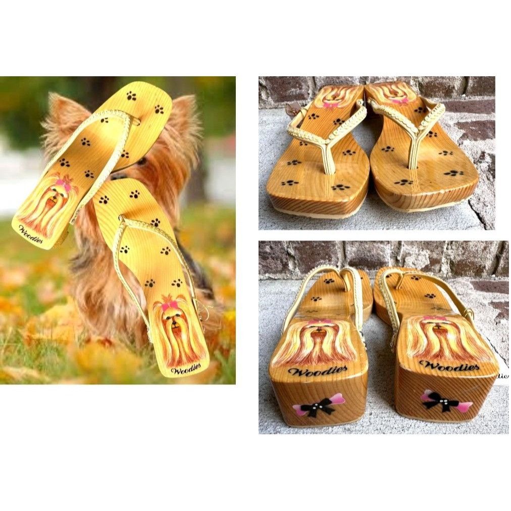Other Woodies Yorkie Sandals Size 6 Heels Paw Print Throngs Long H Size US 6 / IT 36 - 4 Thumbnail
