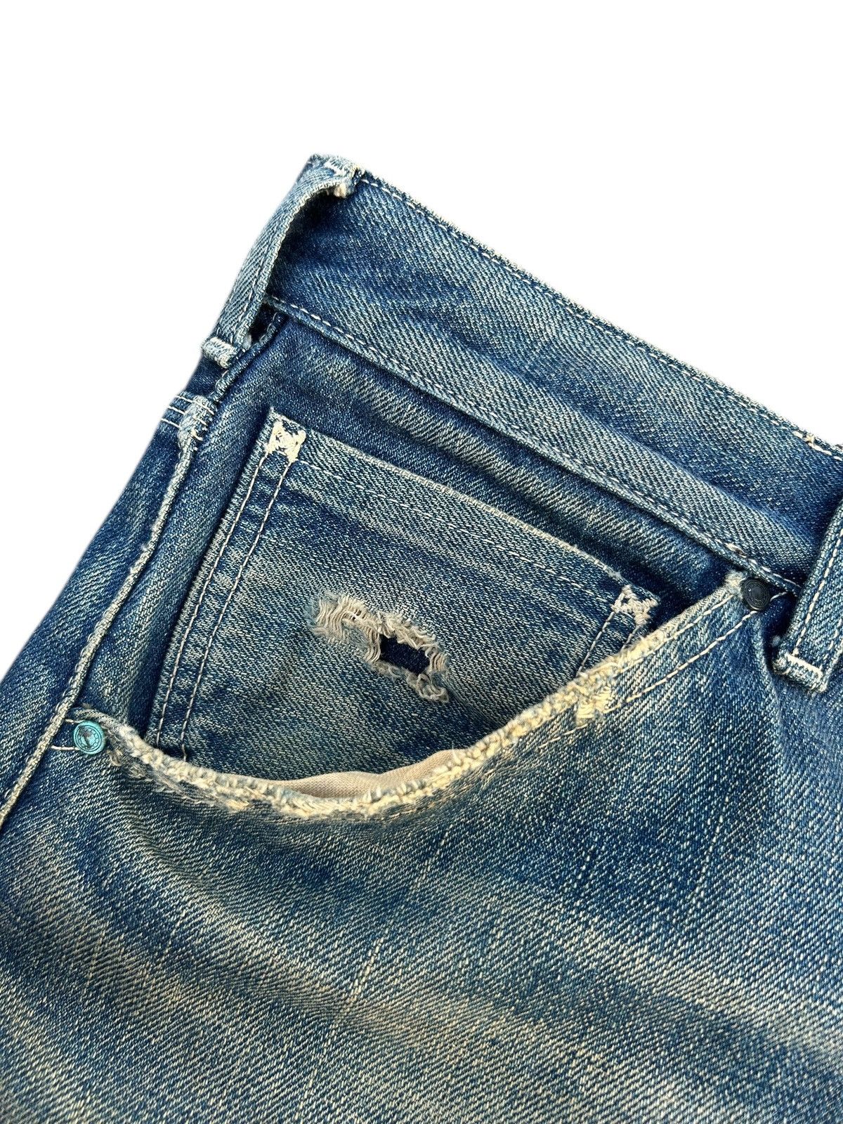 Kaws Thrashed Original Fake Kaws Selvedge Denim Jeans Size US 34 / EU 50 - 7 Thumbnail