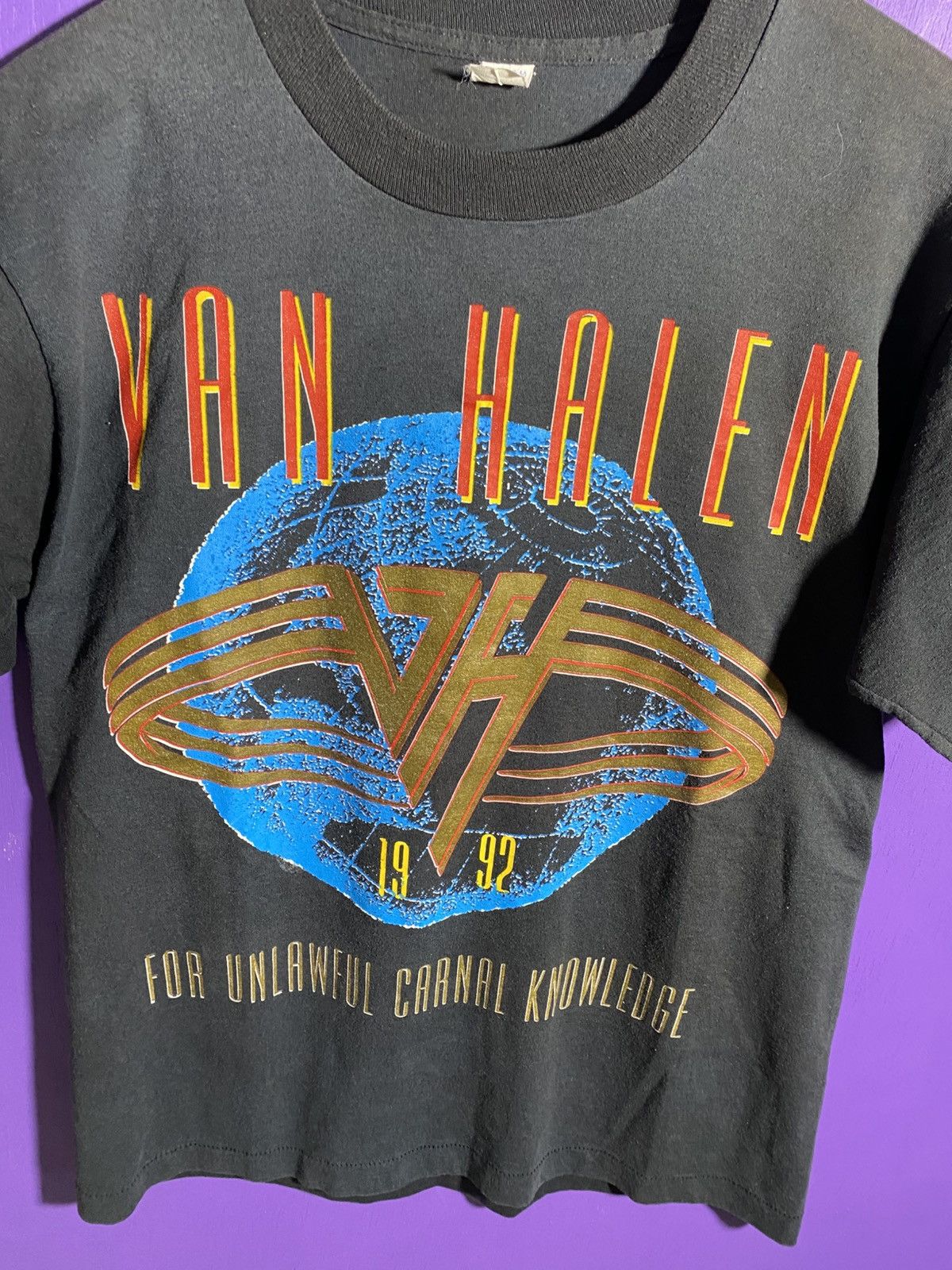 Band Tees × Vintage Vintage 1992 Van Halen unlawful carnal knowledge tour tee Size US L / EU 52-54 / 3 - 3 Thumbnail