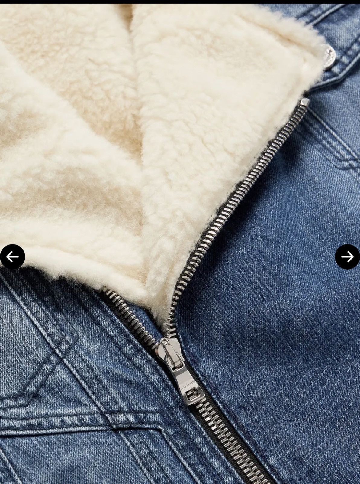 Balmain balmain Faux Shearling-Lined Denim Biker Jacket It 48 Size US M / EU 48-50 / 2 - 5 Thumbnail