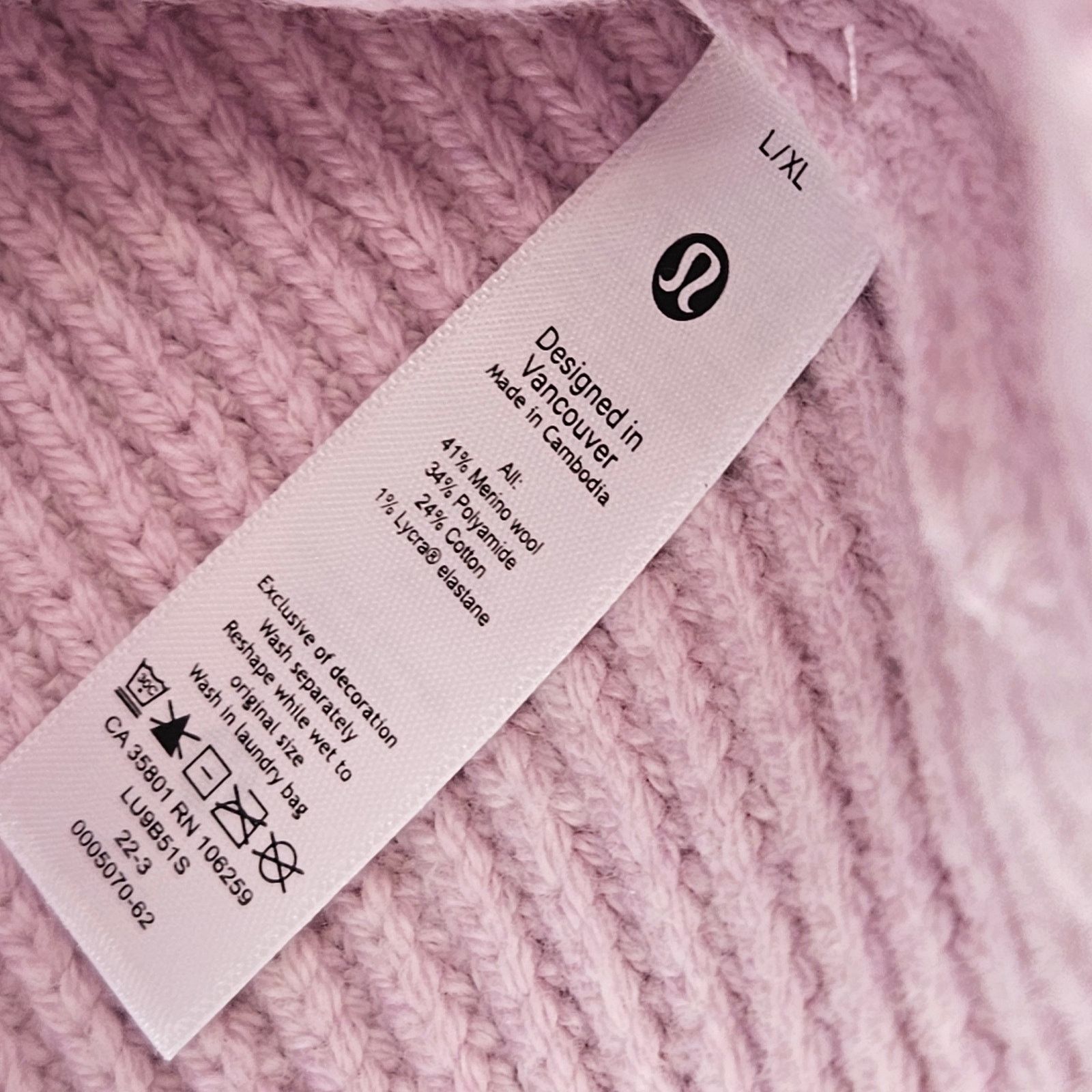 Lululemon LULULEMON WOMEN'S L/XL RIBBED MERINO WOOL-BLEND KNIT BEANIE Size ONE SIZE - 3 Thumbnail