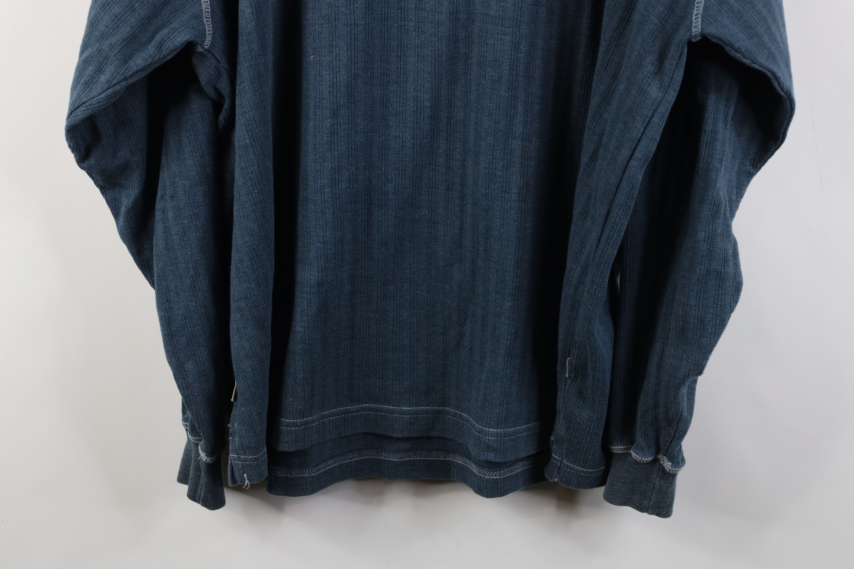 Vintage Vintage 90s Streetwear Blank Ribbed Knit Henley T-Shirt Size US L / EU 52-54 / 3 - 14 Thumbnail
